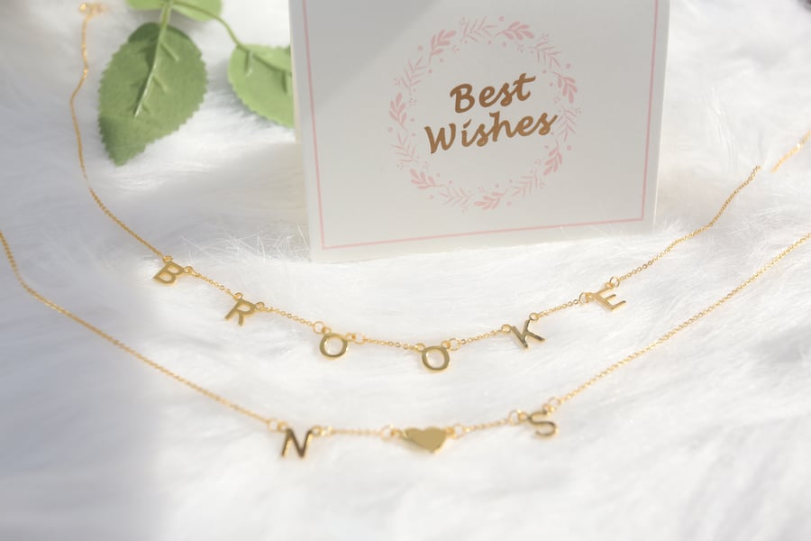 Gold Name Necklace, Custom Name Necklace,925 Sterling silver name necklace