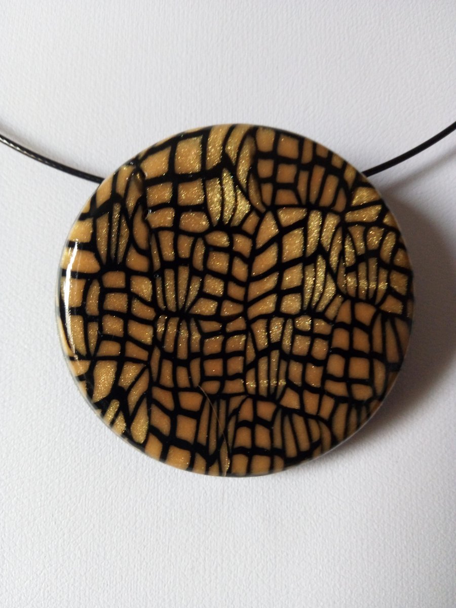 ART DECO STYLE NECKLACE - CHOKER - POLYMER CLAY - FREE UK SHIPPING