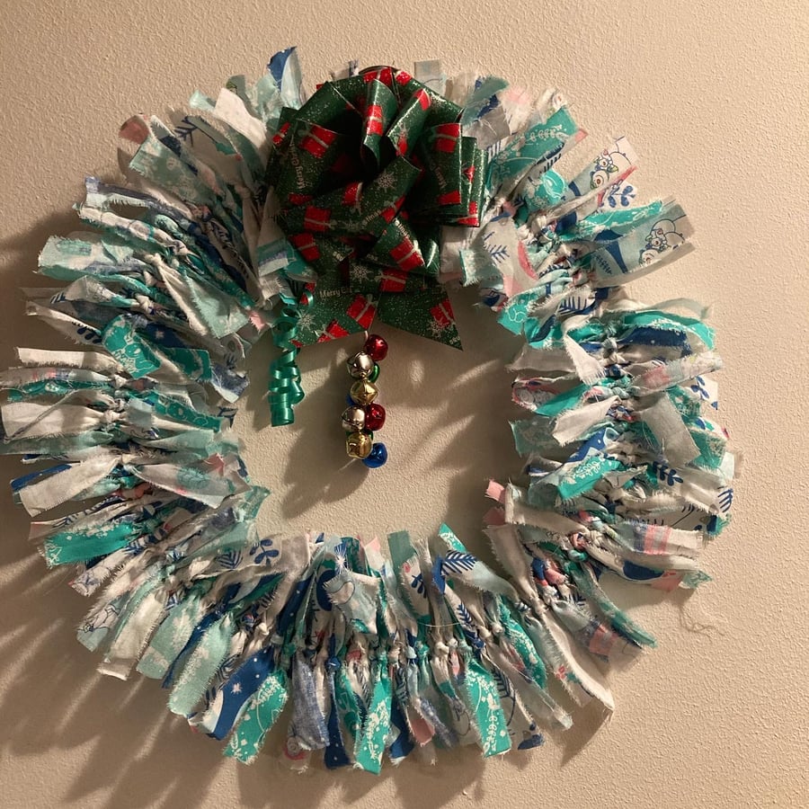 The Snowman Christmas Rag Wreath