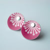  Burgundy studs earrings with starburst print
