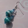  Turquoise Glass Bead Earrings