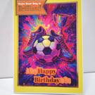 Boys Football Birthday Card - Colourful Football Birthday Card – Boys Kids Sport