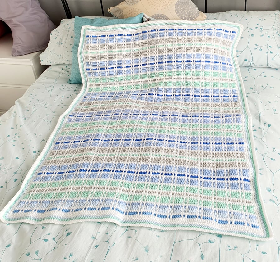 Mosaic Crochet blanket, baby blanket 