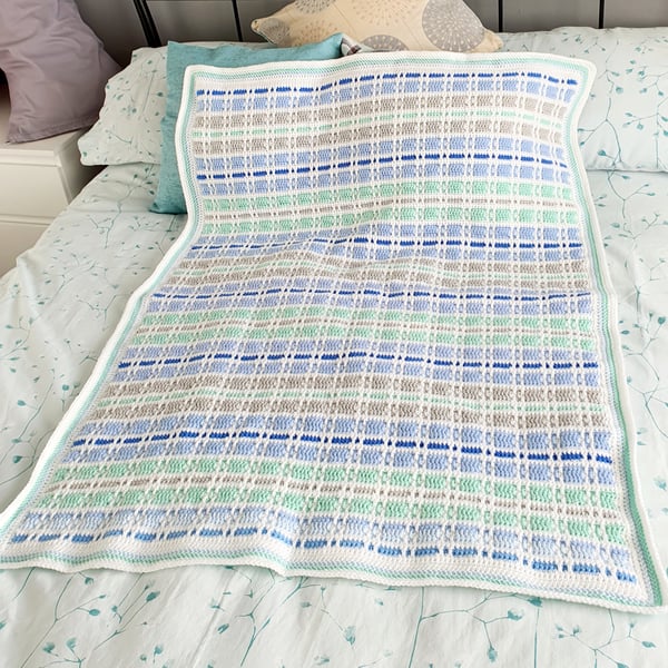 Mosaic Crochet blanket, baby blanket 