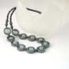 CELEBRATION HALF PRICE OFFER: Soft blue aquamarine & hematite gemstone necklace