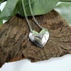 Heart & Feather Silver Pendant, Remembrance Necklace