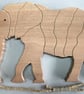 African Elephant Trivet in either Sapele or Tulipwood