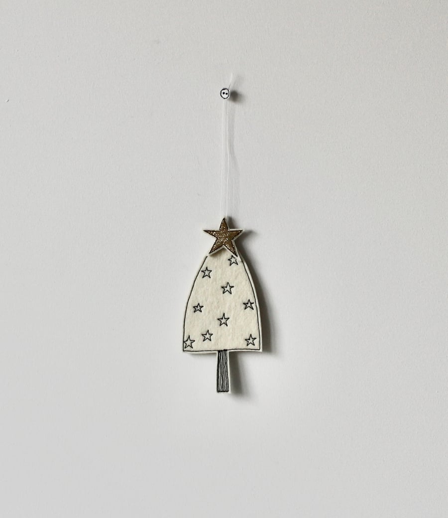Special Order for Sophie - 'Christmas Tree with a Gold Star'-Hanging Decoration