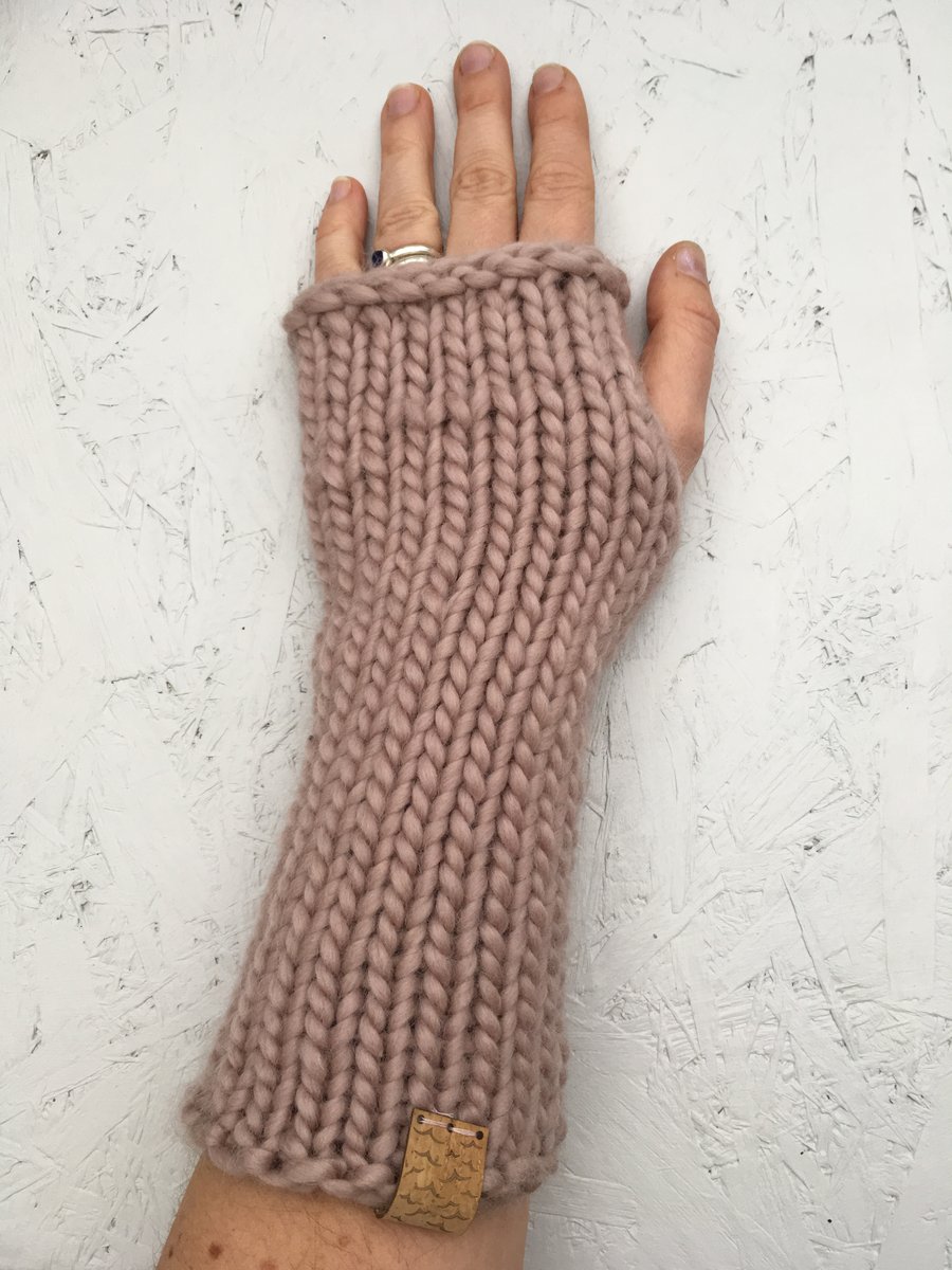 Wrist warmers - long - 6 colours, adult fingerless gloves fingerless mitts 