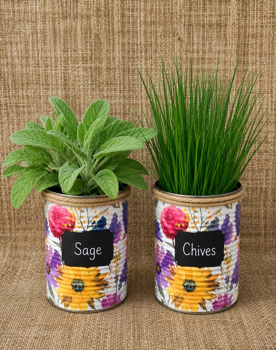 Summer meadow floral grow your own herb gift set 