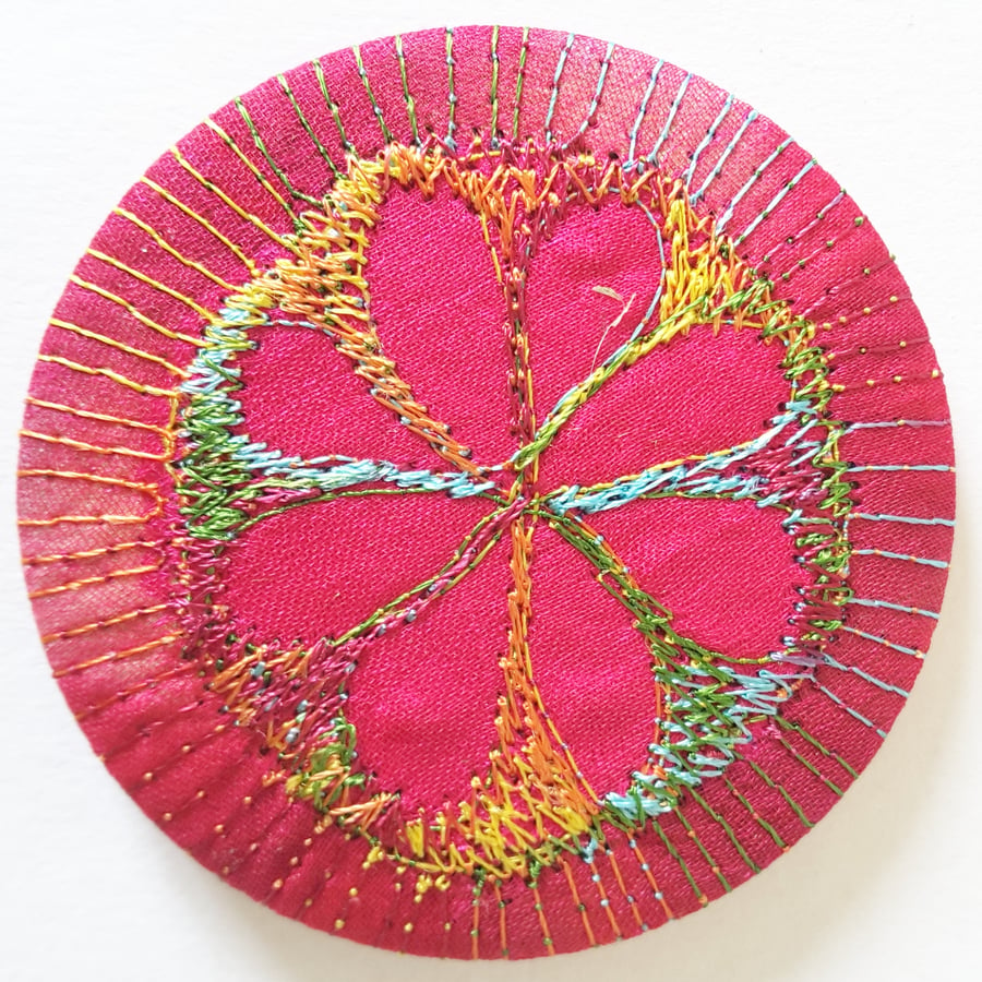 Pocket Mirror or Handbag Mirror Accessories Embroidery Hand Dyed 