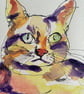Innocent Cat - original watercolour based on the game 'The Minister's Cat' - Image 1