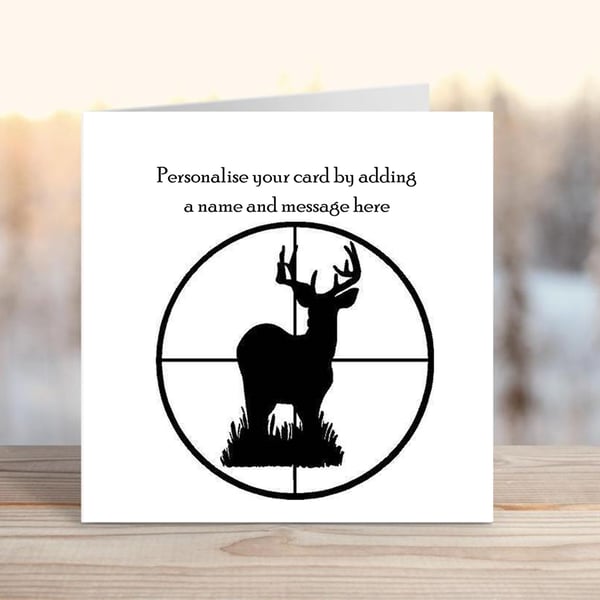 Deer in the sights - personalised deer hunting card