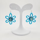 Fused Glass Cabochon Drop Earrings set on 3D Printed Bases