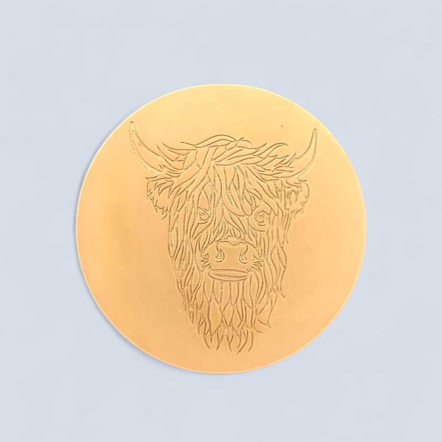 Ochre Highland Cow Drinks Coaster