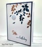 Son Birthday Card - copper and navy, leaves and branches, blank inside - Image 3