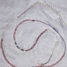 Purple Lilac African Waist Belly Beads with White Jade Crystals