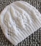 3-6 months White Lacey Baby Beanie - Image 1