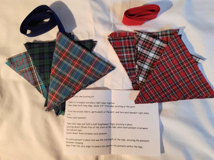 Make your own tartan bunting garland kits (2)