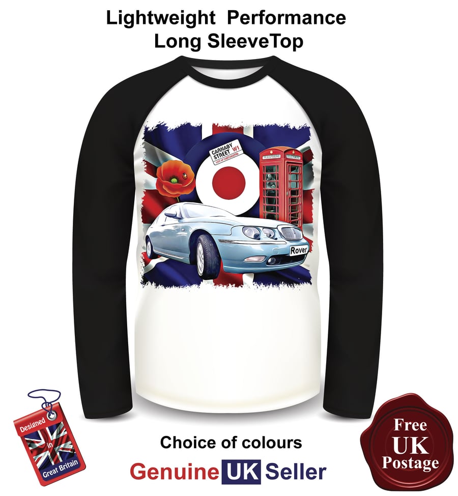 Rover 75 Saloon, Rover 75 Mens Top, Rover 75 Mens long Sleeve T Shirt