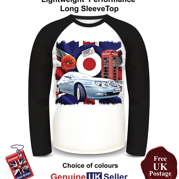 Rover 75 Saloon, Rover 75 Mens Top, Rover 75 Mens long Sleeve T Shirt