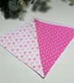 Handmade Fabric Bunting 8 Flags in Bright Pink & White Floral Patterns - Image 4