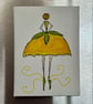 Ballet Dancer in Sunshine Yellow Dress Fridge Magnet - Image 1