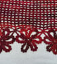 Scarf in Crochet Flower and Mesh Design. Chunky Scarf in Reds - Image 2