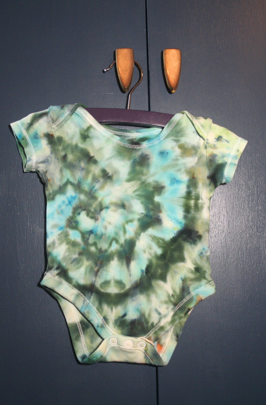 3-6 Month Ice-Dyed Swirl Vest in Green and Blue