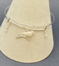 Silver plated bird charm bangle with white topaz stones - Image 4