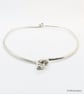 Silver Torque Oval Necklace with Knot and Hook - Image 1