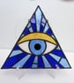All Seeing Eye Eye of Providence Stained Glass Panel, Illuminati . - Image 3