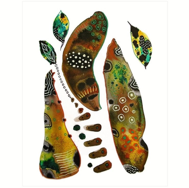 Organic Abstract Artwork Natural Colour & F... Folksy