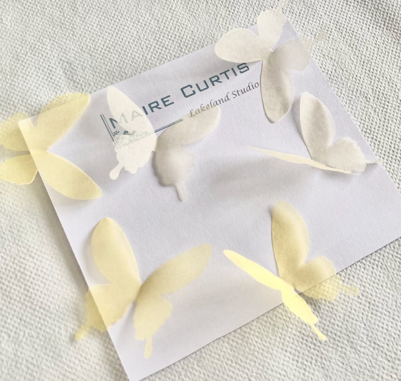 Silk Organza Swallowtail Butterflies in shades of yellow