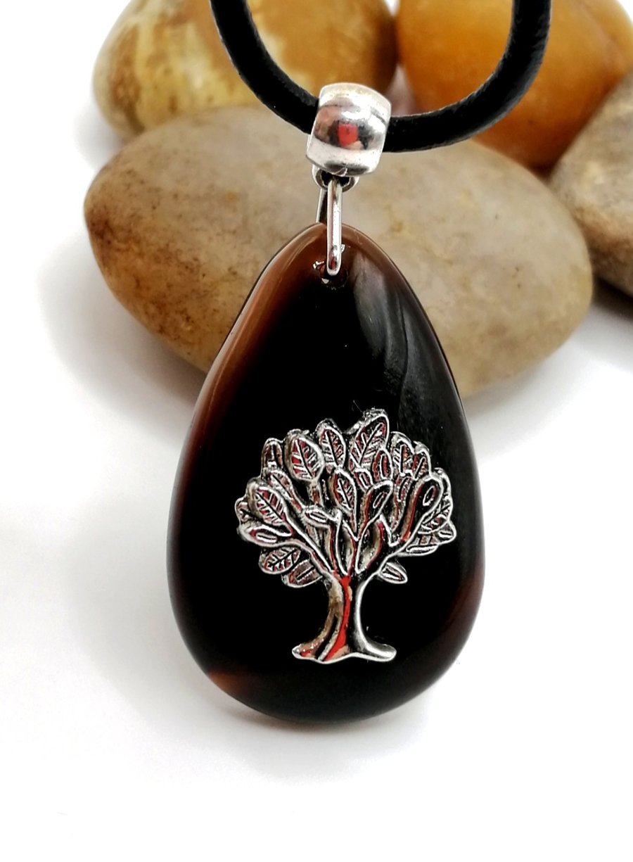Obsidian Tree Necklace