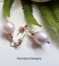 Designer 12mm Edison Freshwater Culture Pearl Rose Gold Vermeil Stud Earrings - Image 2