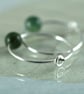 Silver Gem Hoops with Moss Agate Beads - Image 6