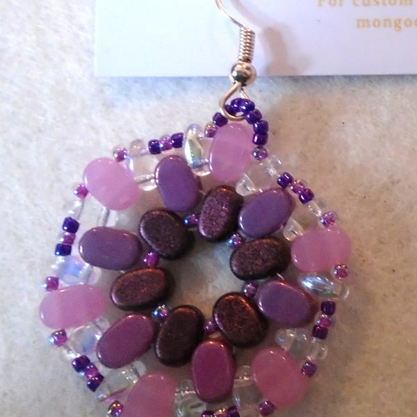 Hexagonal bead earrings (customisable)
