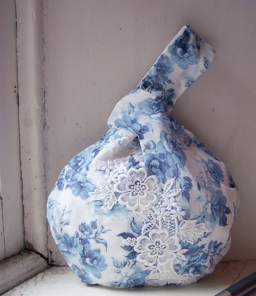 Sold. Floral Japanese knot bag - Rosamund