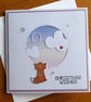 Christmas Wishes Card - Fox With Northern Lights Sky