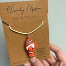 Handmade Neddy the Clay Clown Fish Necklace 