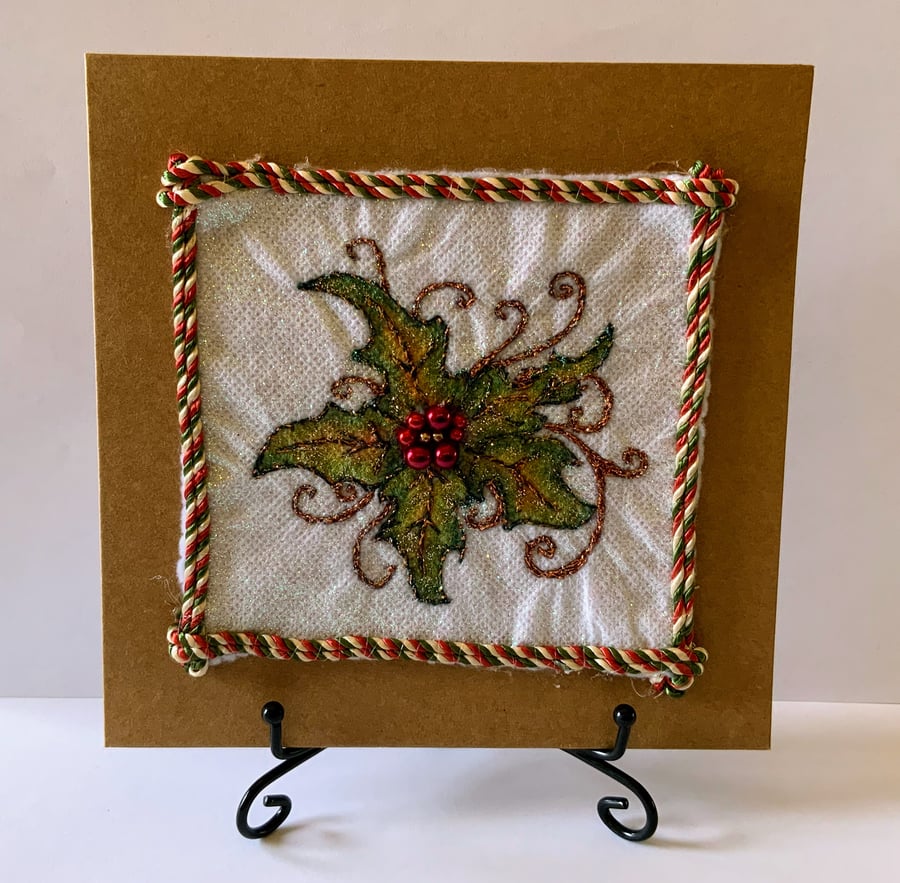Textile Art Christmas Card