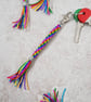 Rainbow Tassel Keychain, Rainbow Keyring - Image 1