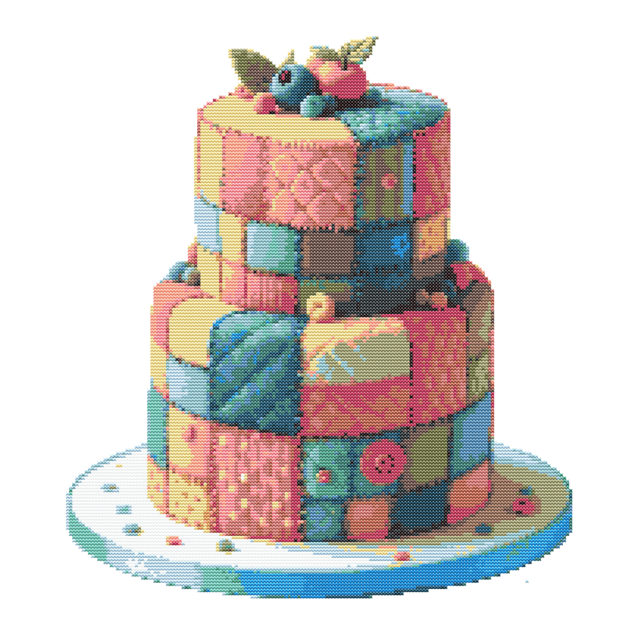 PATCHWORK CAKE - Cross Stitch Pattern - Cross Stitch Chart