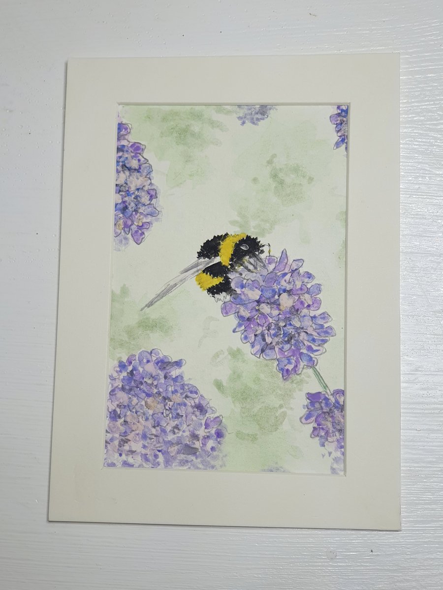 Original painting Bee on Lavender 