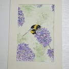 Original painting Bee on Lavender 