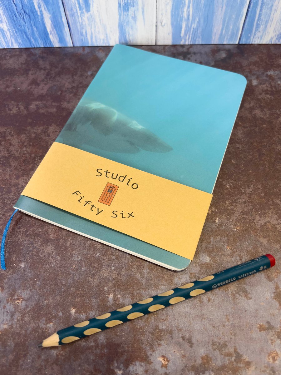 Notebook, Marine themed, A5 (ish), made from up-cycled and recycled materials.