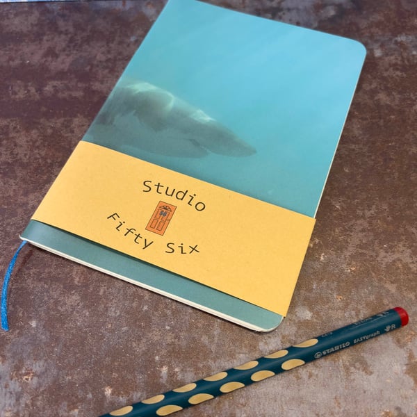 Notebook, Marine themed, A5 (ish), made from up-cycled and recycled materials.