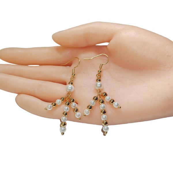 Cool dangle beaded earrings with 18k gold plated hooks-unique earrings-earrings 