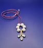 Hand Crafted Unique Necklace - Pearl and Diamonte Pendant